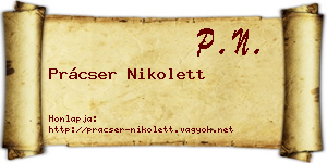 Prácser Nikolett névjegykártya